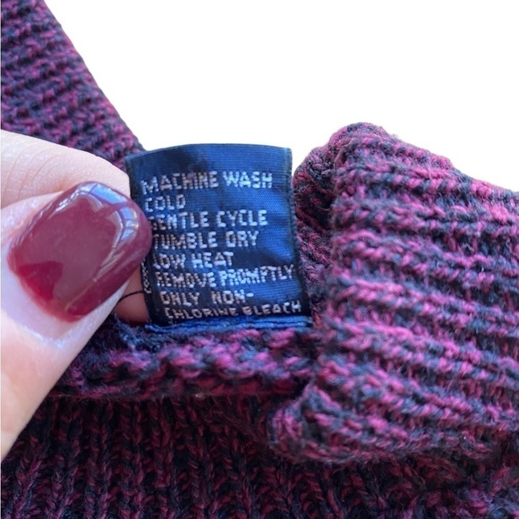 Vintage IZOD 3D Knit Sweater Men's Size Large Crew Neck Pullover Casual Burgundy - Picture 5 of 10